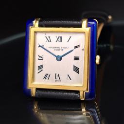 Rare Audemars Piquet 18K Gold Enameled Ultra Thin Wrist Watch | Art Deco 1930s